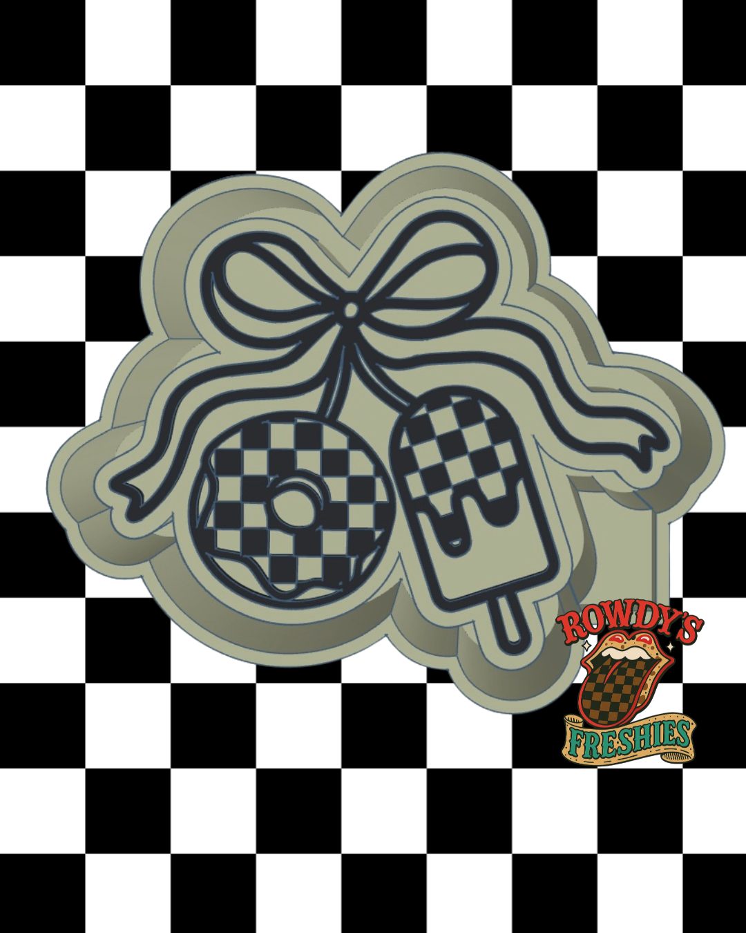 Checkered Ice Cream Cherries STL/PNG