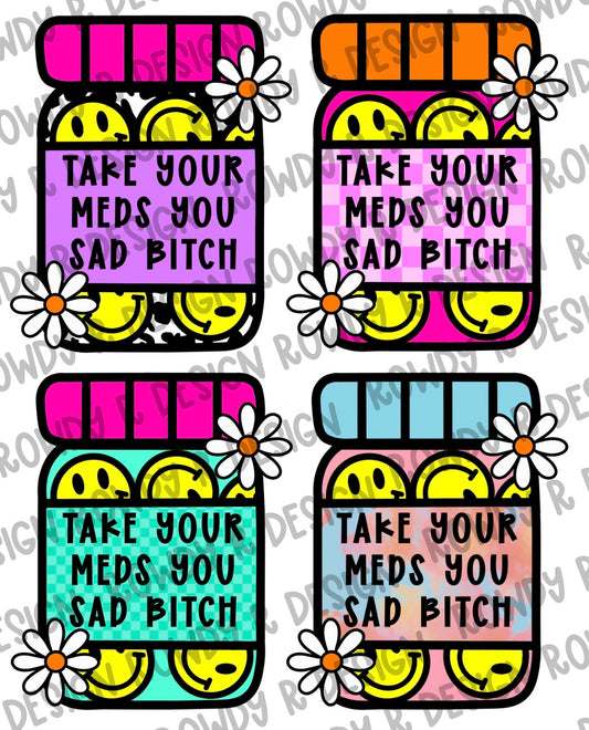 Take Your Meds Clean & Naughty Cardstock PNG (Pack of 4)