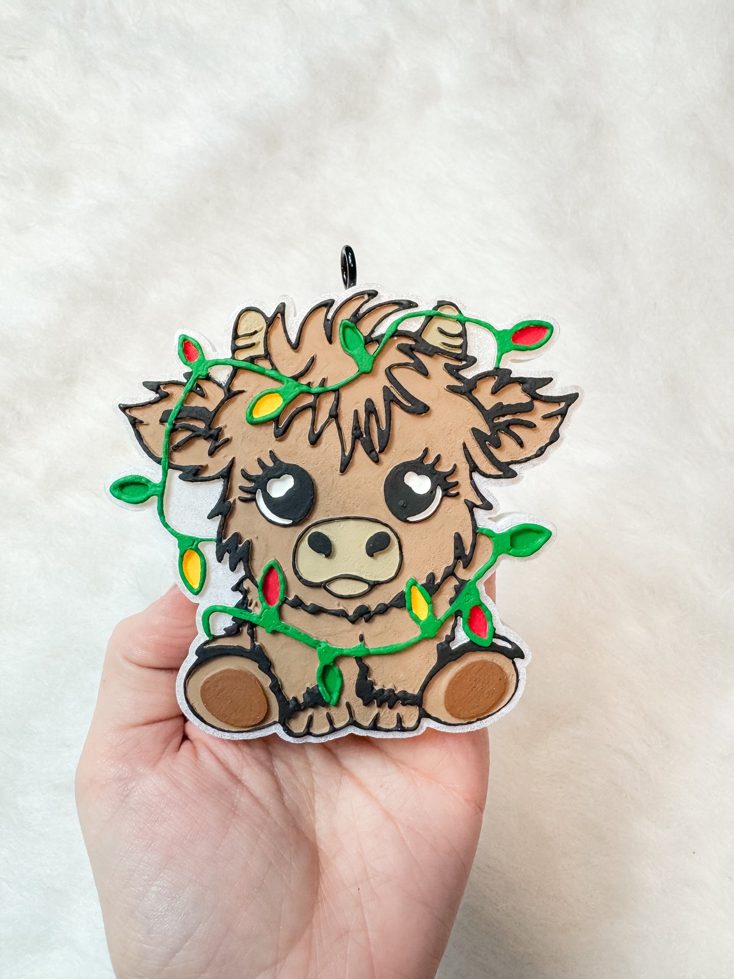 Christmas Highland Cow Freshie