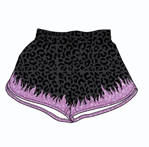 •PREORDER• Leopard Flame Active Wear Shorts Adult