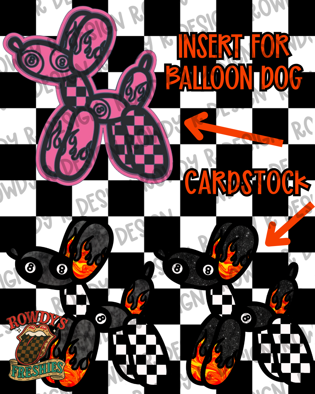 Y’allternative Balloon Dog Insert STL/PNG + Cardstock PNG