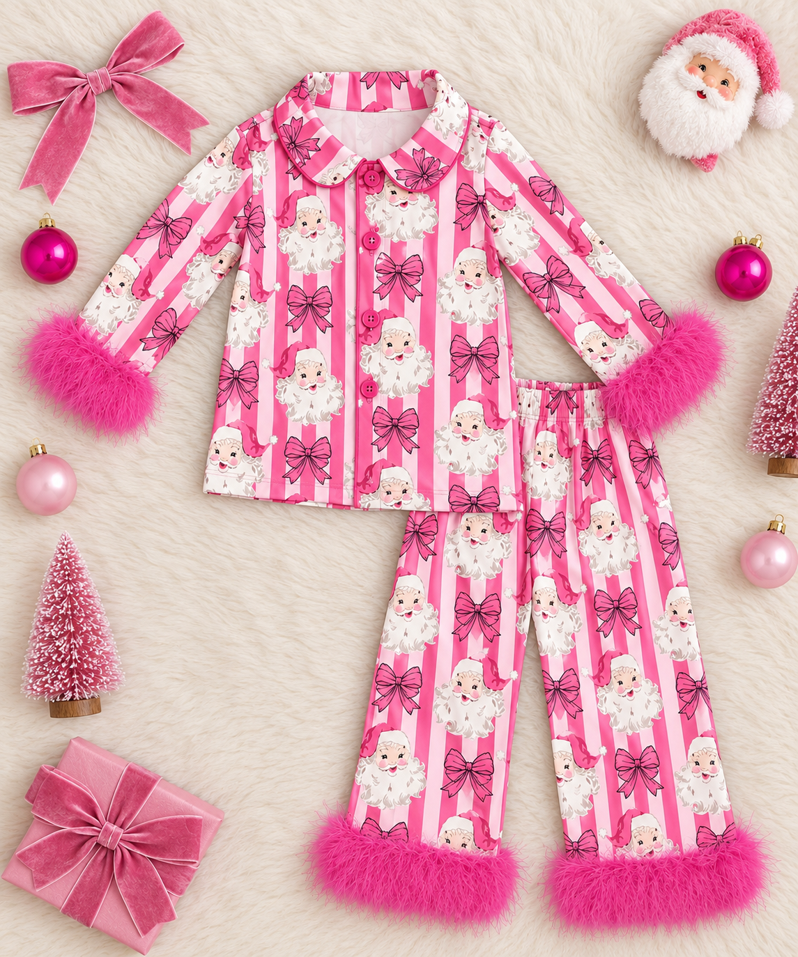 Pink Santa Pajamas
