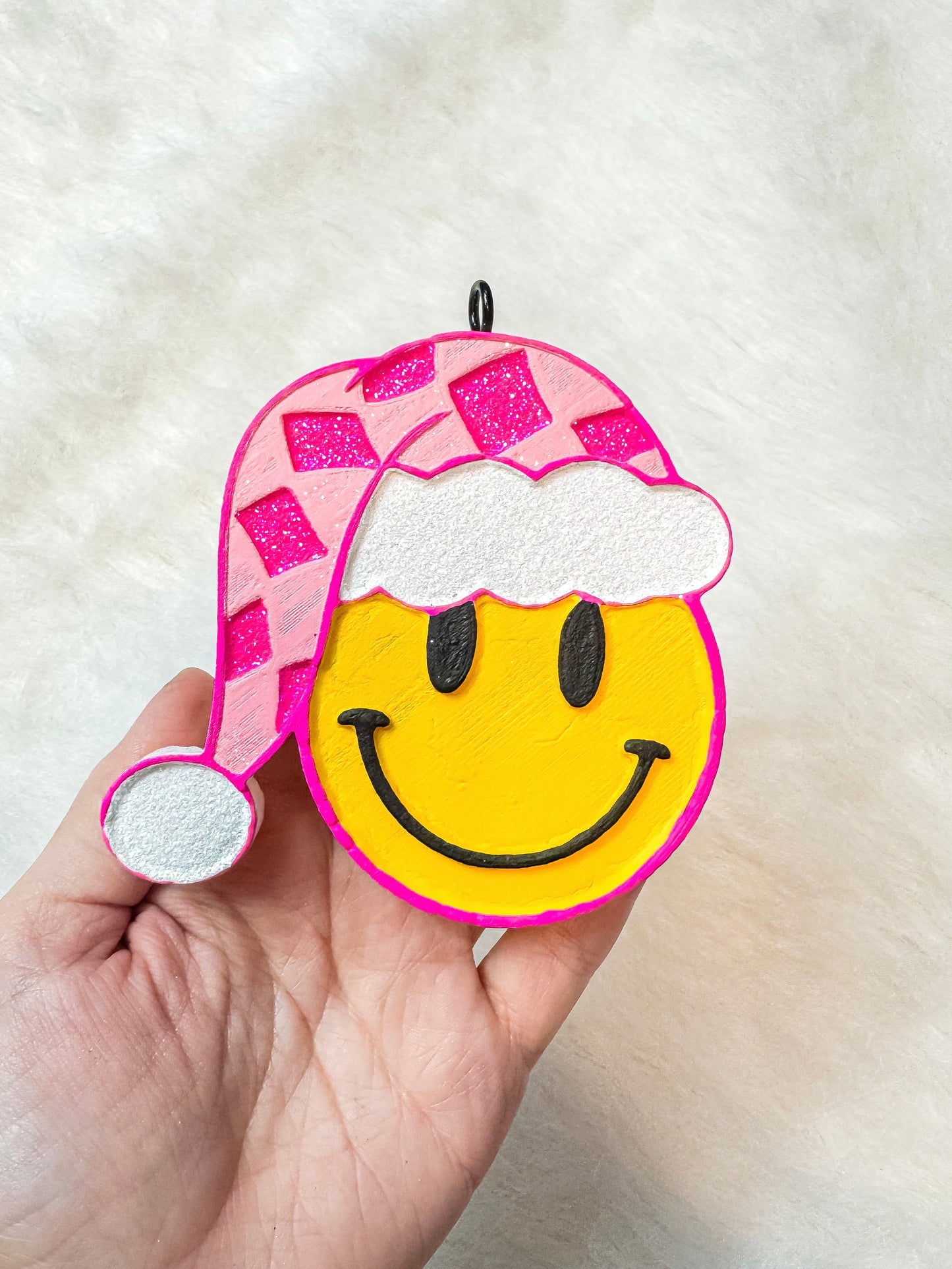 Checkered Christmas Smiley Freshie