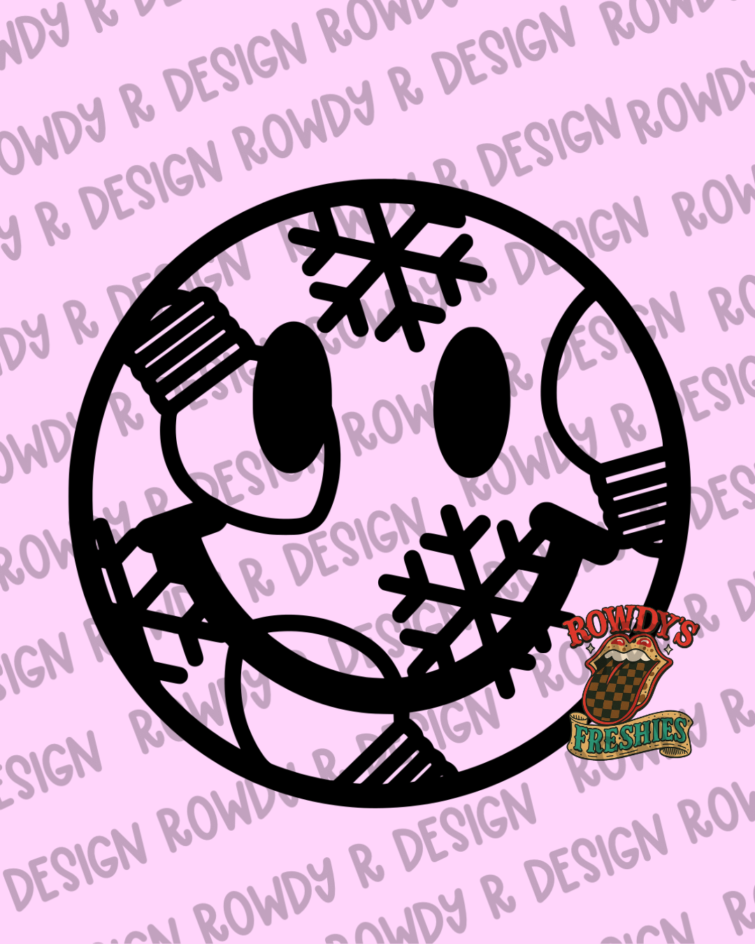 Snowflakes And Christmas Bulbs Smiley STL/PNG