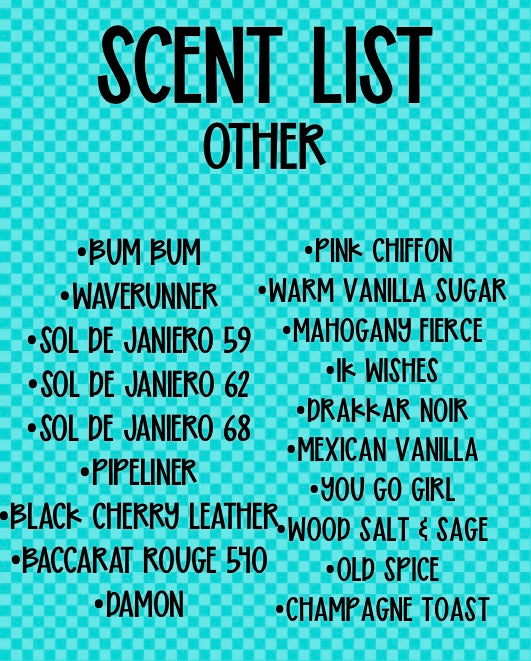 SCENT LIST! Click ME