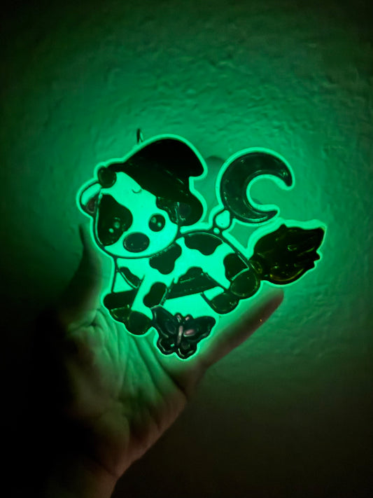 Glow In The Dark Witchy Cow Freshie