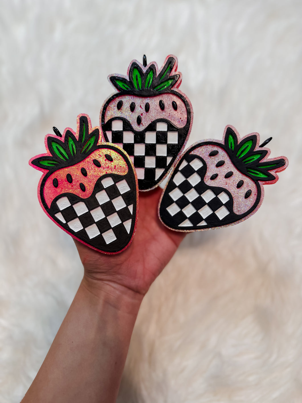 Checkered Strawberry Silicone Mold