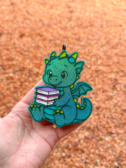 Dragon W/ Books Freshie