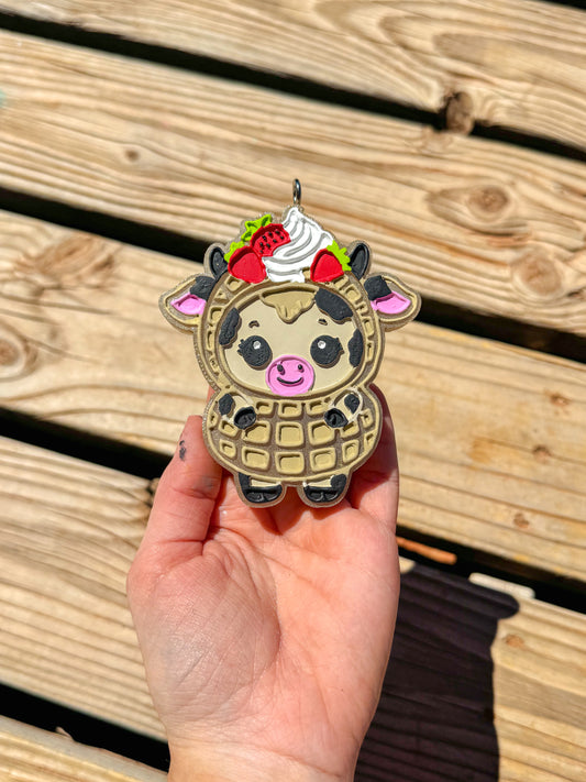 Strawberry Waffle Cow Freshie