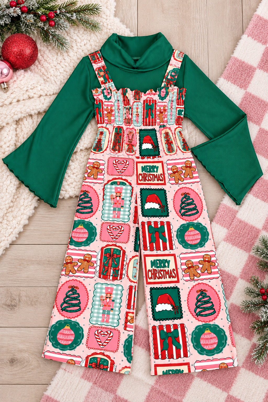 Pink Christmas Turtleneck and Romper