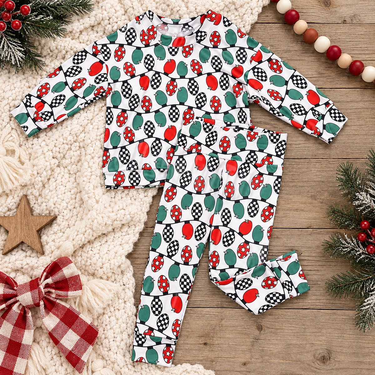 Adult Christmas Lights Lounge Set