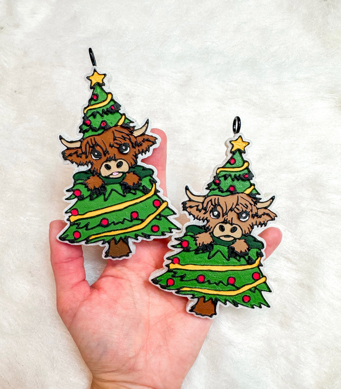 Christmas Tree Highland Cow Freshie
