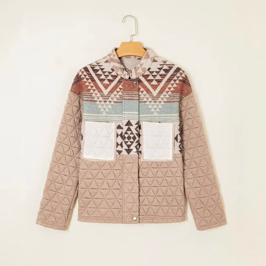 Aztec Patchwork Zip Up Jacket