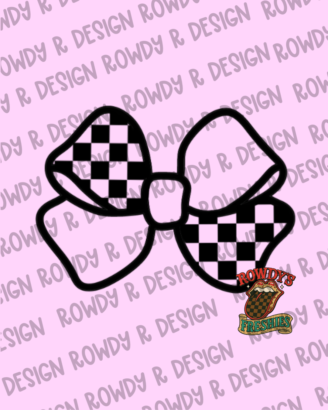 Checkered Floppy Bow STL/PNG
