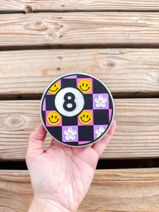 Groovy Check 8 Ball Freshie