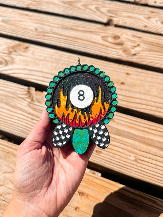 Turquoise 8 Ball Freshie