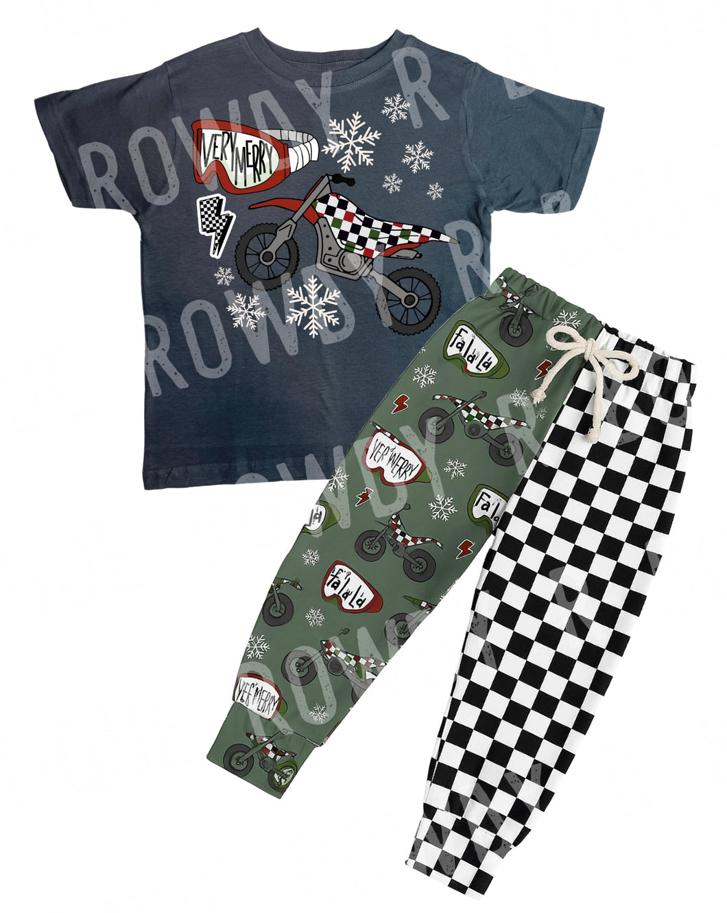 Checkered Dirt Bike Set