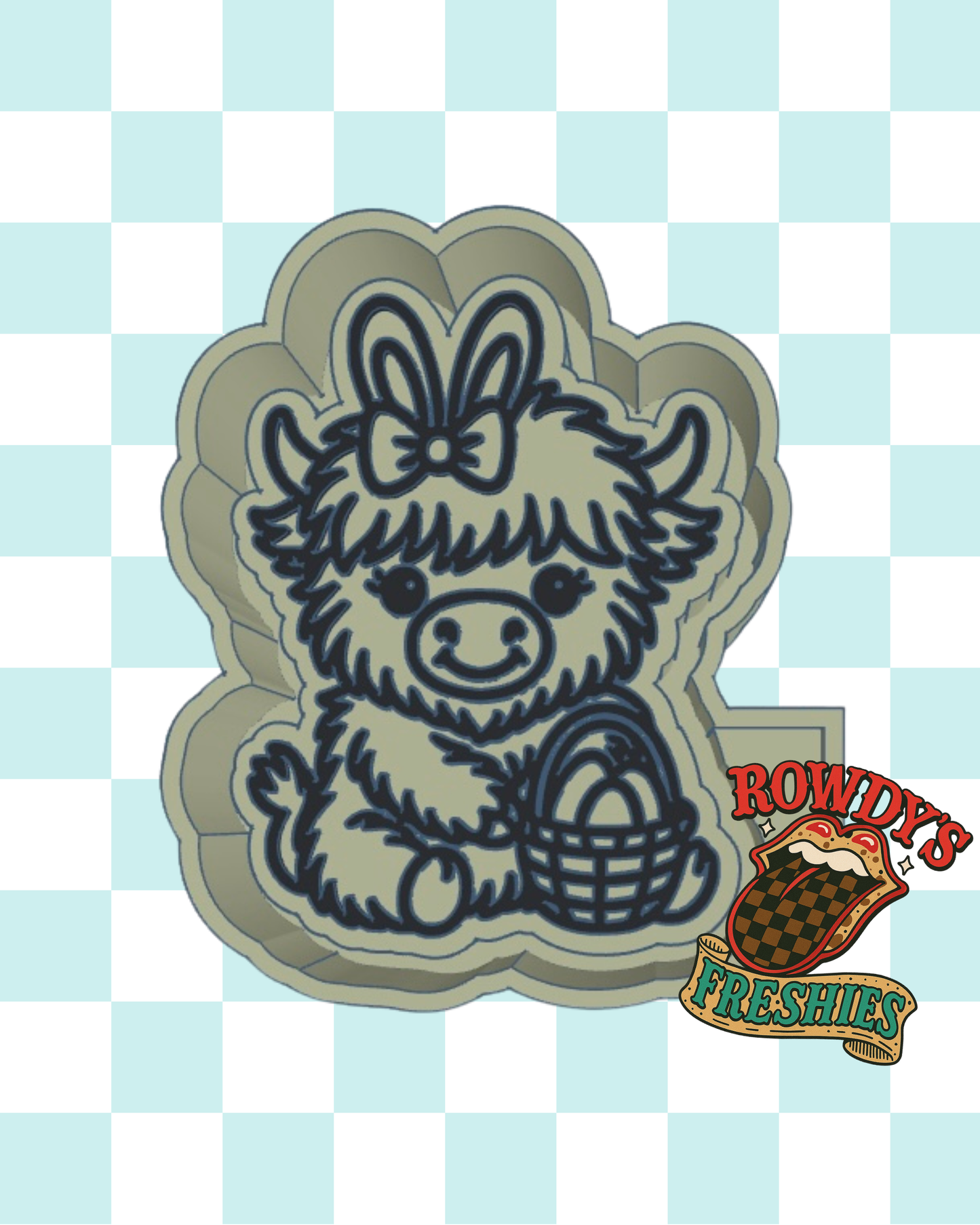 Easter Highland Cow STL File