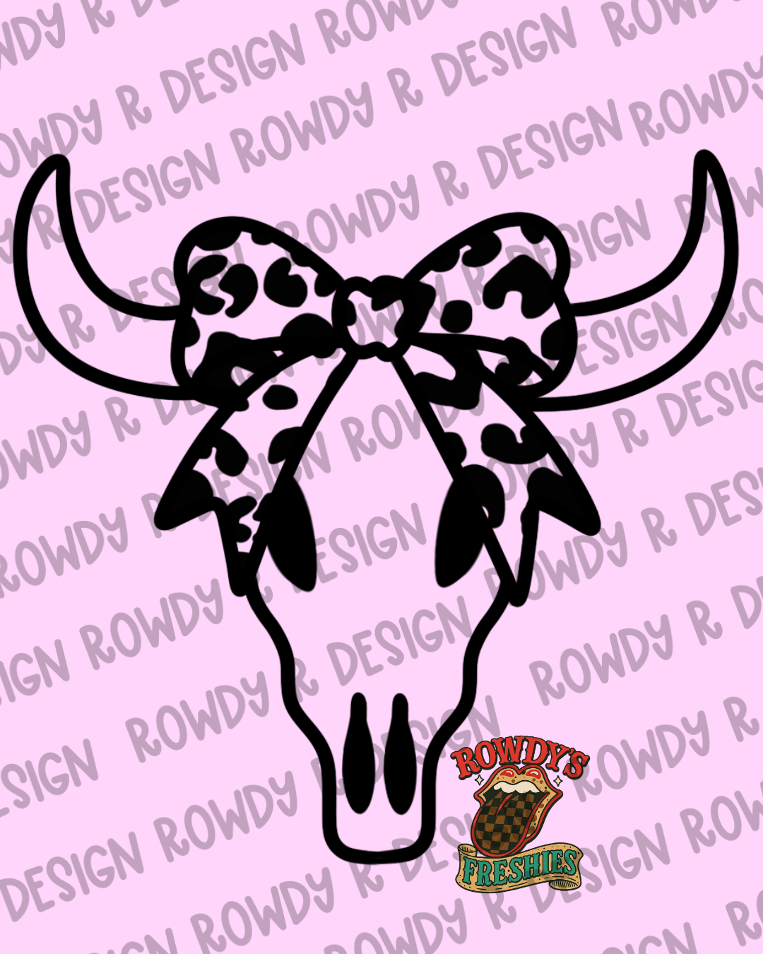 Leopard Bow Bull Skull STL/PNG