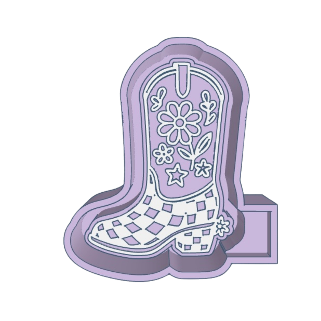 Checkered Cowboy Boot Freshie STL