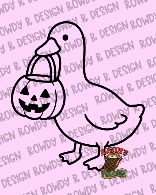 Goose W/ Pumpkin Pail STL/PNG