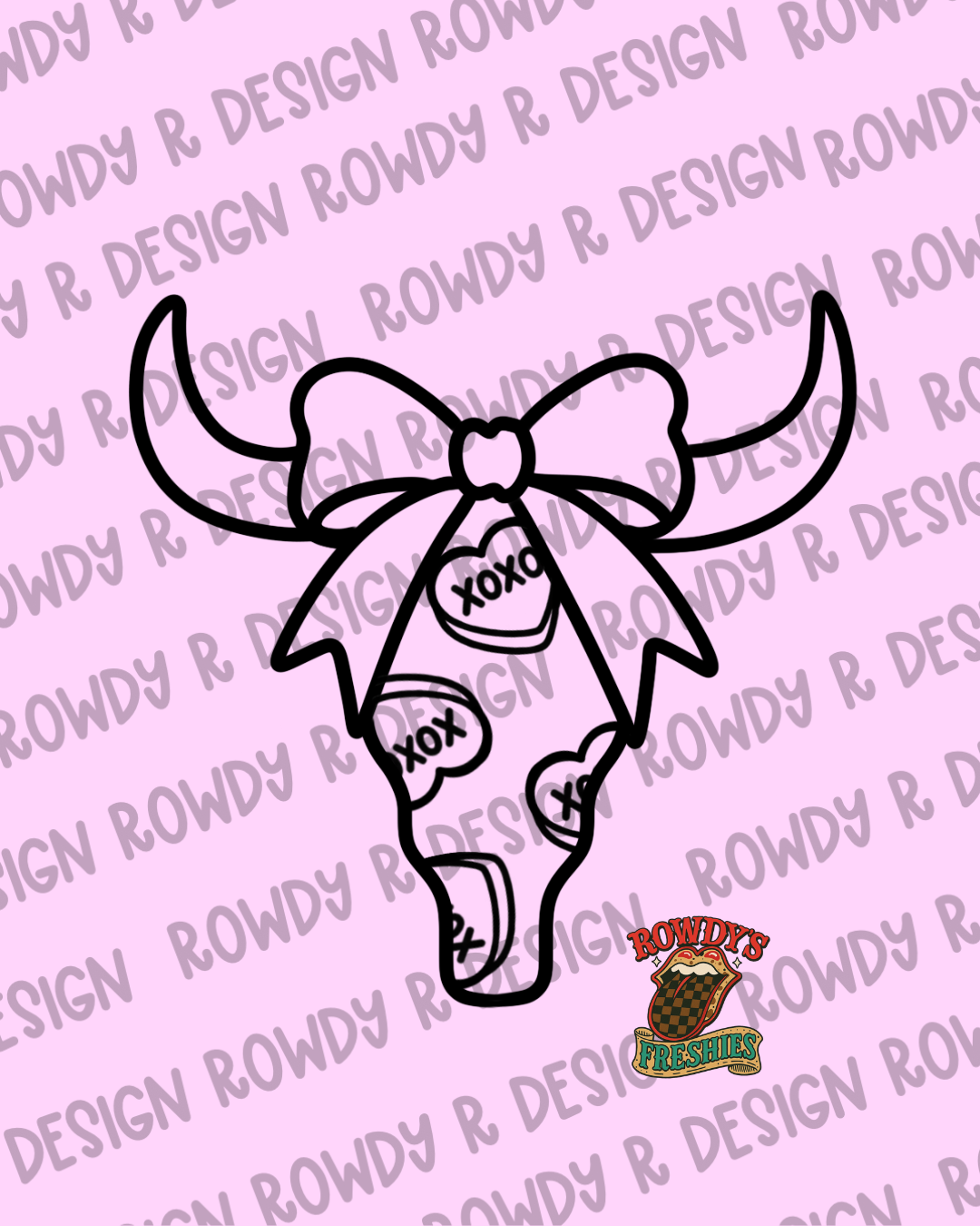 Conversation Heart Bull Skull STL/PNG