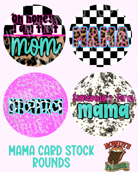 Mama Cardstock PNG Rounds