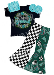 Turquoise Check Bells