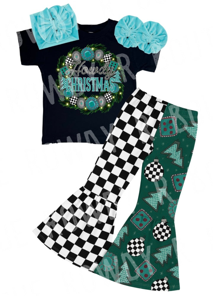 Turquoise Check Bells