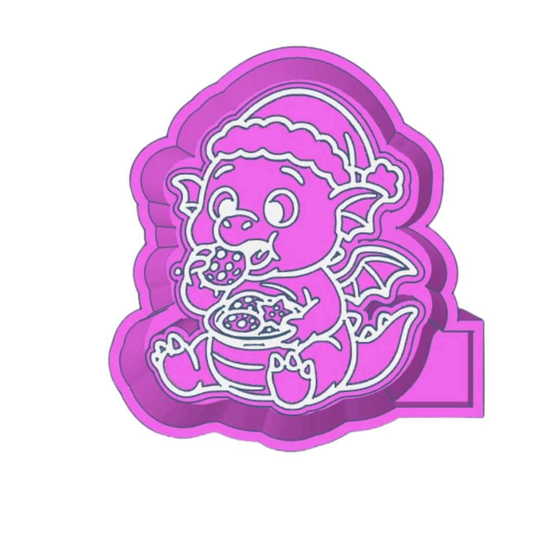 Dragon Eating Christmas Cookies Freshie STL