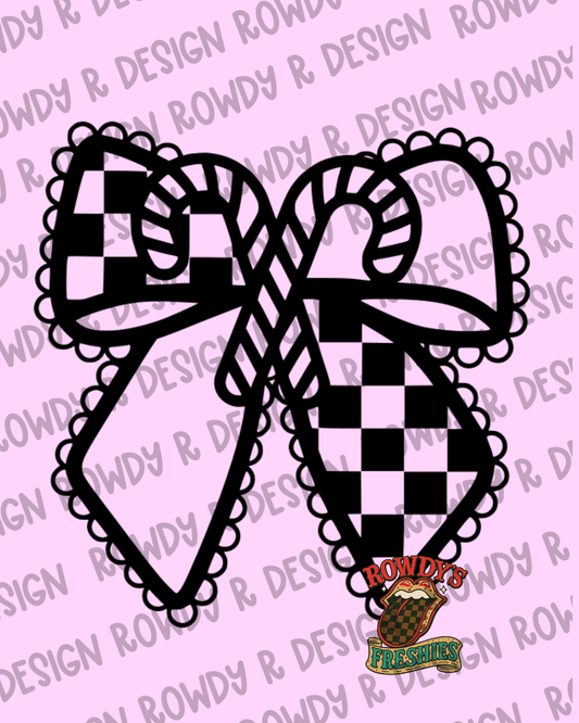 Candy Cane Lace Bow STL/PNG