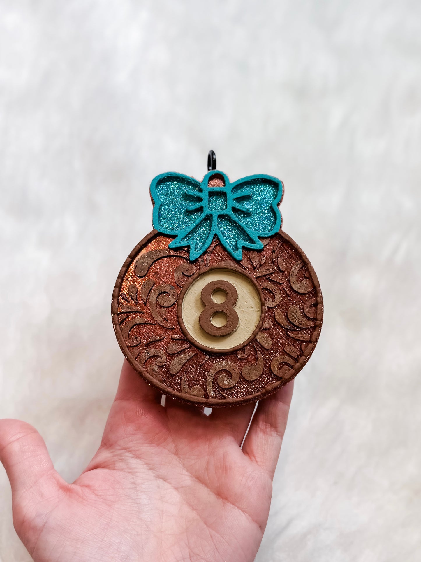 Tooled 8 Ball Ornament Freshie
