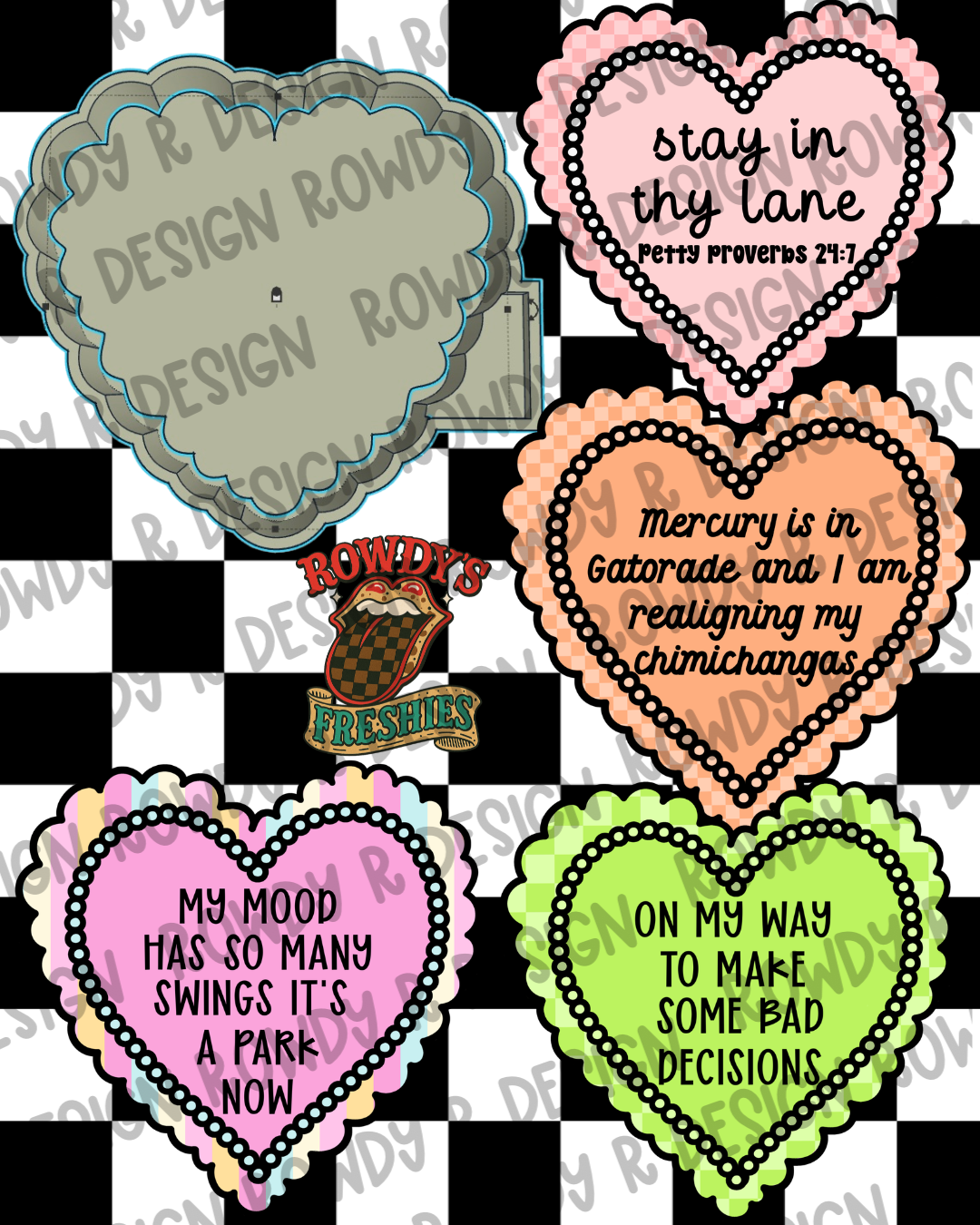 Blank Heart Frame Mold & Cardstock