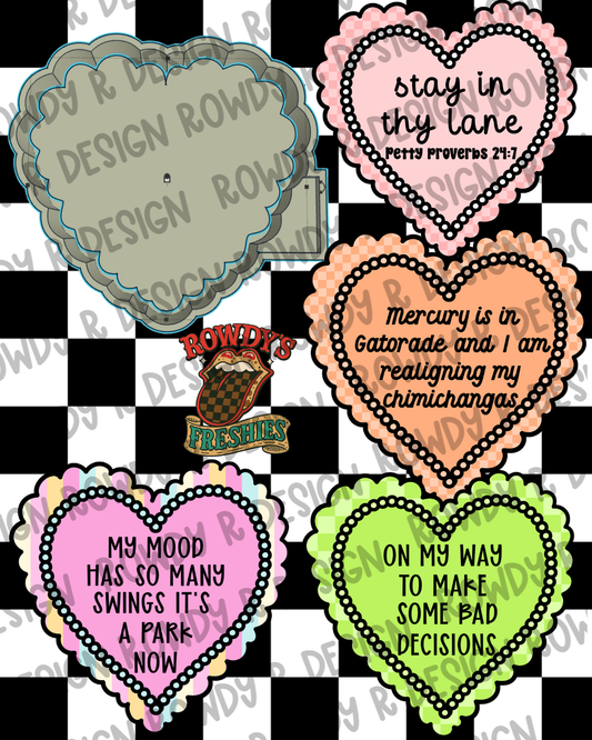 Blank Heart Frame Mold & Cardstock