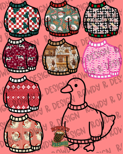 Sweater Goose + Holiday Cardstocks STL/PNG