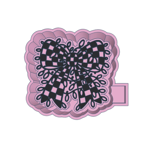 Checkered Bow Wrapped in Lights Freshie STL