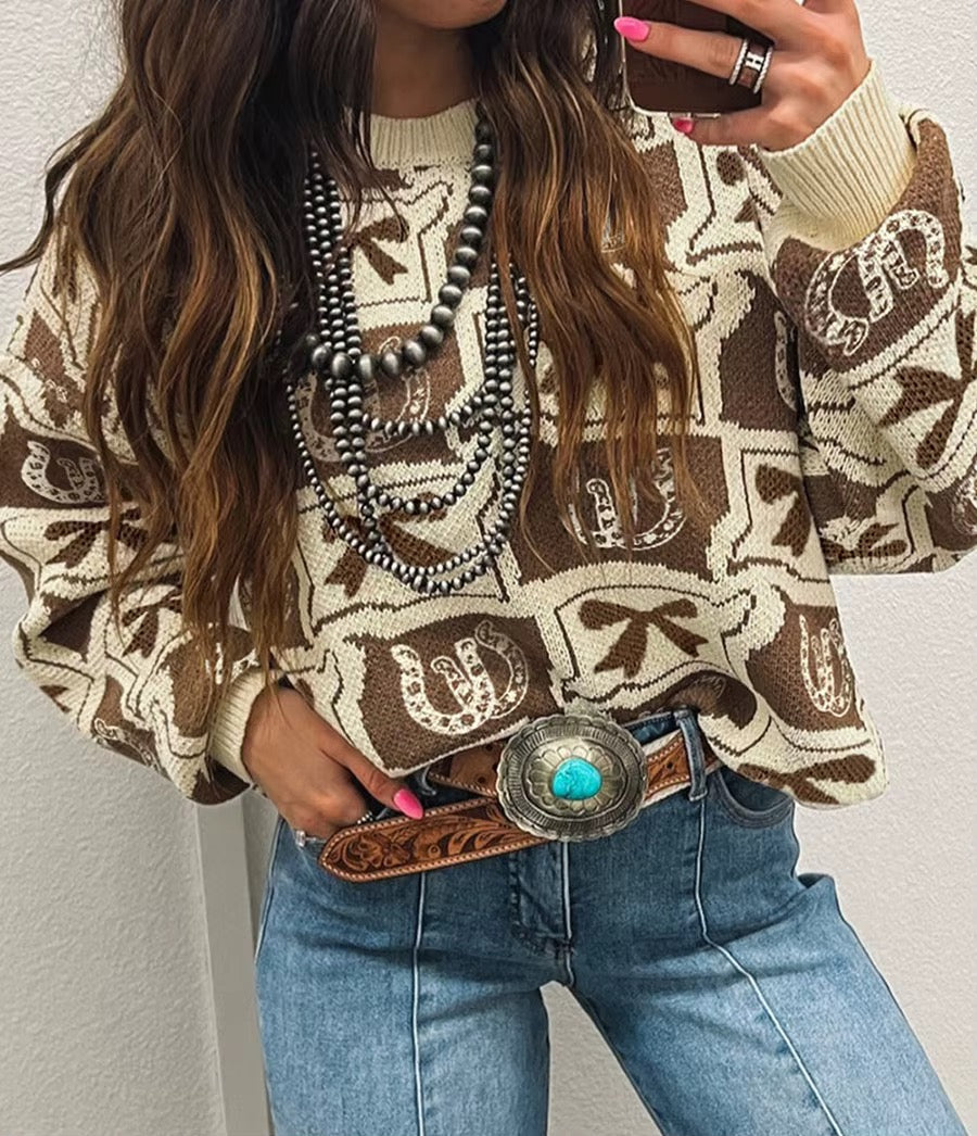 Western Checkered Sweater