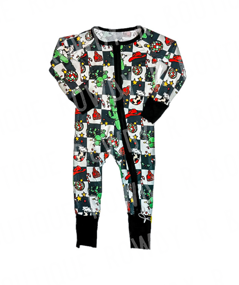 Western Christmas Bamboo Zippy size 0/3