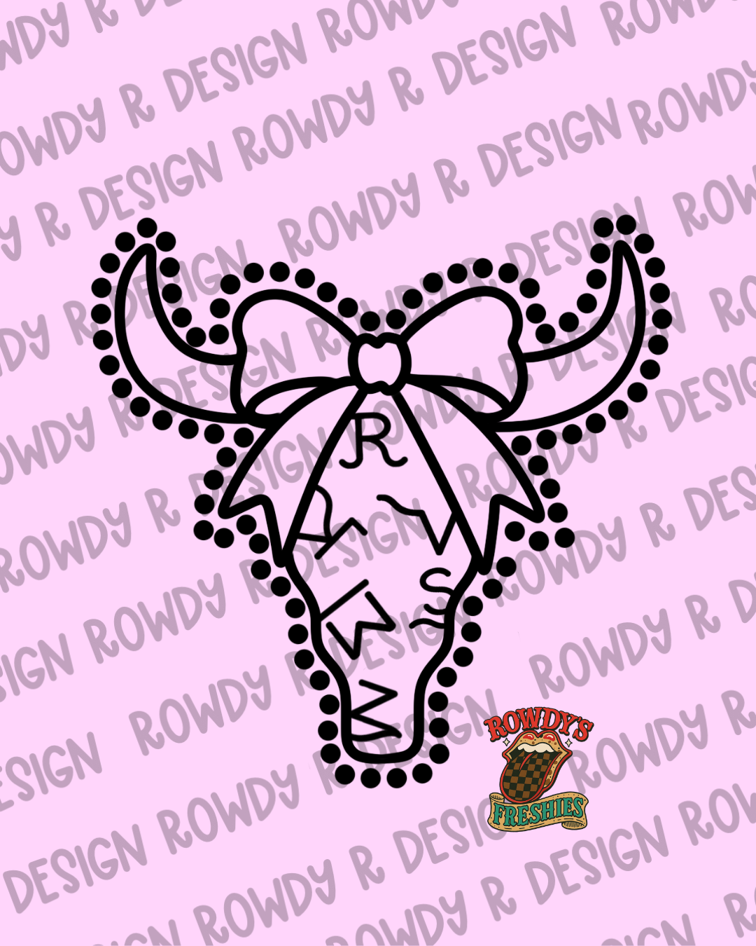 Cattle Brand Bull Skull w/ Circles STL/PNG