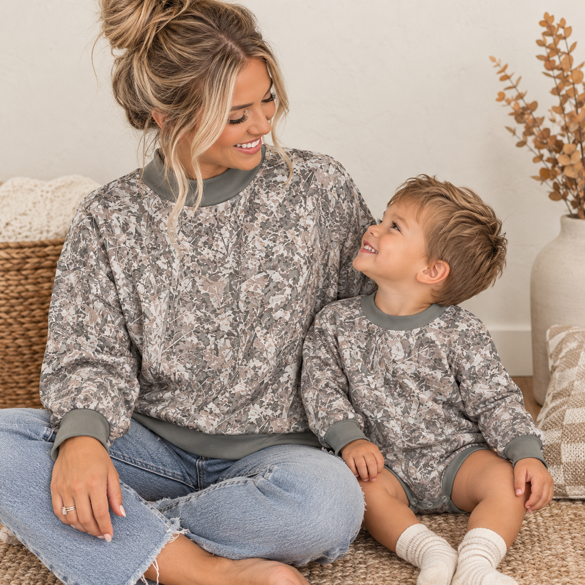 Kids Camo Mockneck Bubble