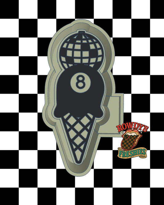 8 Ball Disco Ice Cream STL/PNG