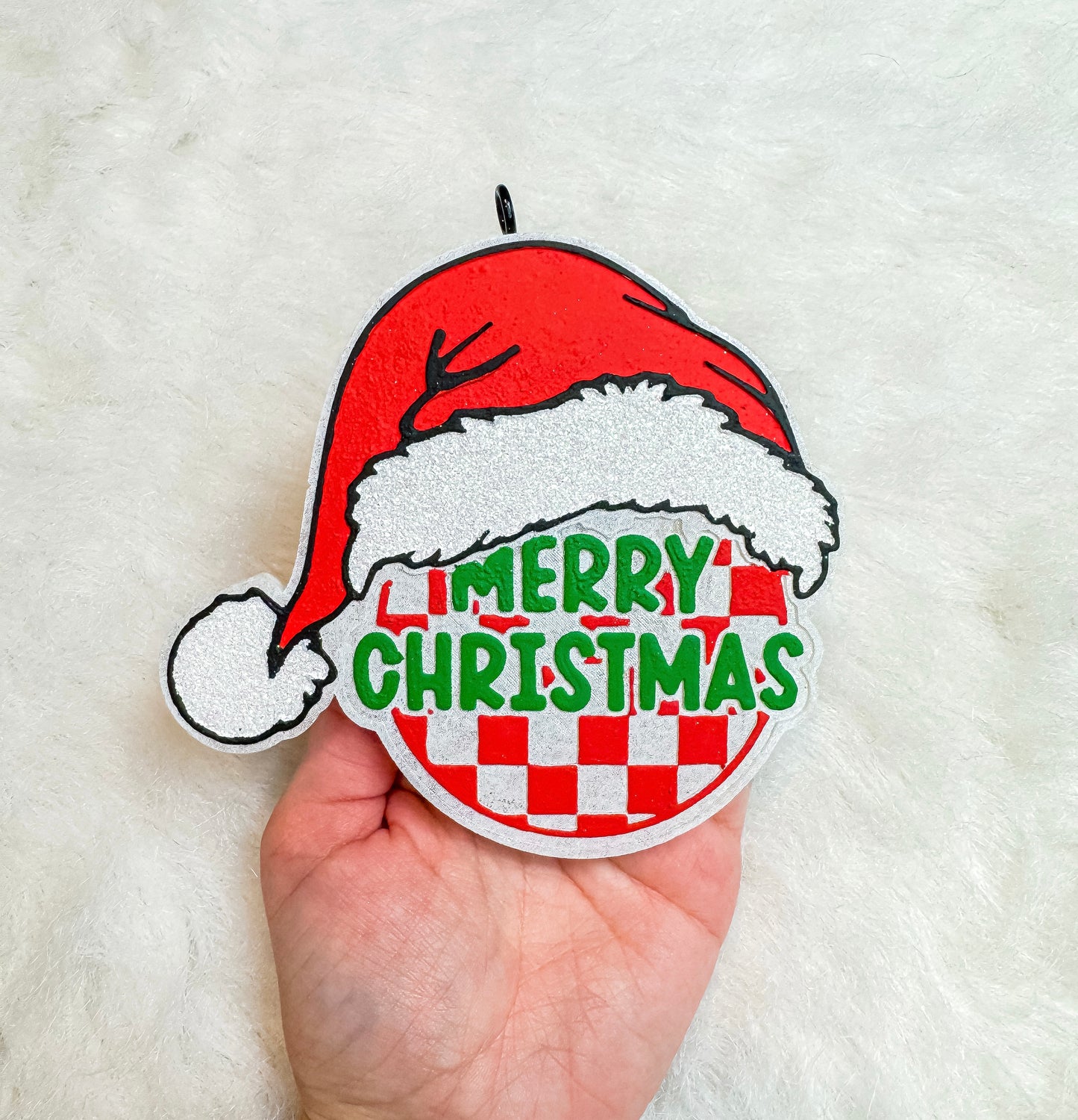 Merry Christmas Checkered Freshie