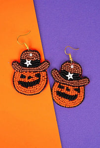 Cowboy Pumpkin Earrings
