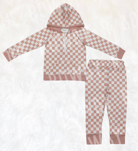 Beige Checkered Lounge SET