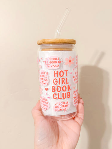 Hot Girl Book Club Glass Bamboo Cup