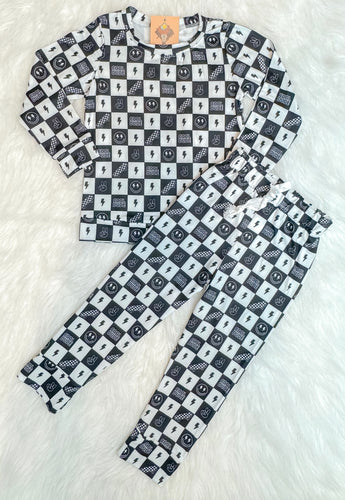 Black and White Checkered Lounge Set