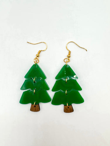 Acrylic Christmas Tree Earrings