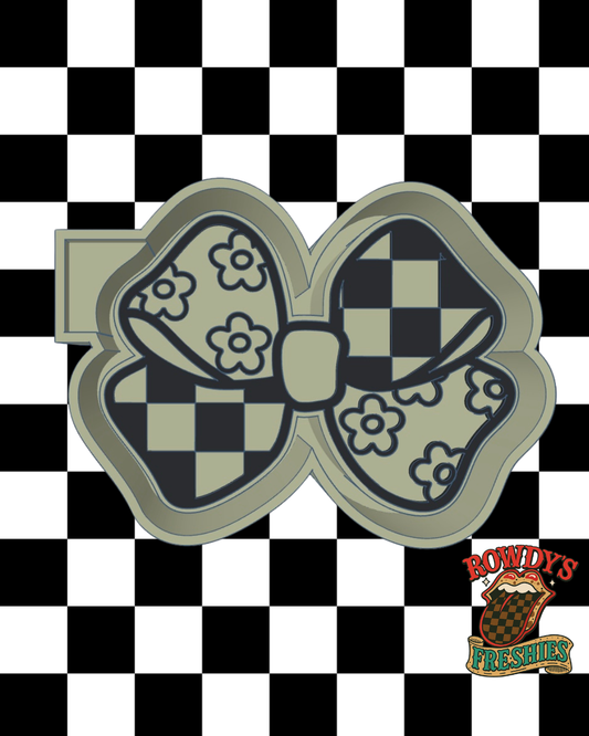 Checkered Daisy Bow STL/PNG