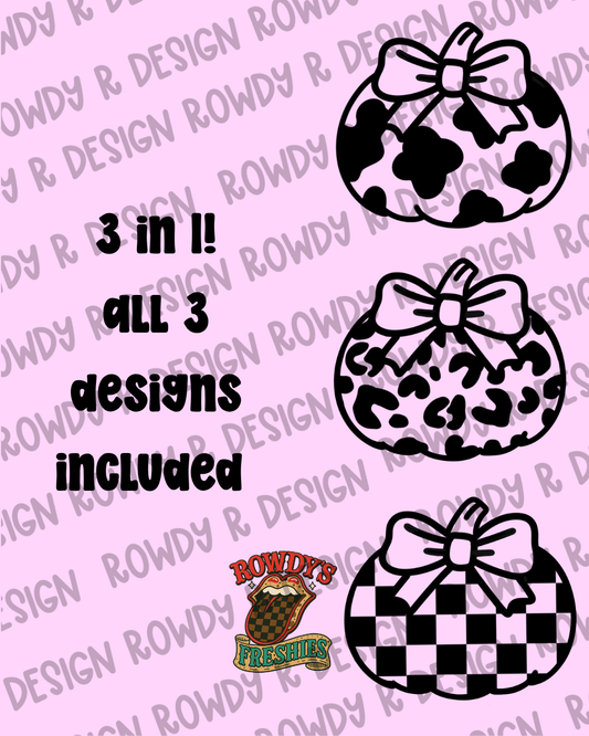 Patterned Pumpkins Bundle STL/PNG