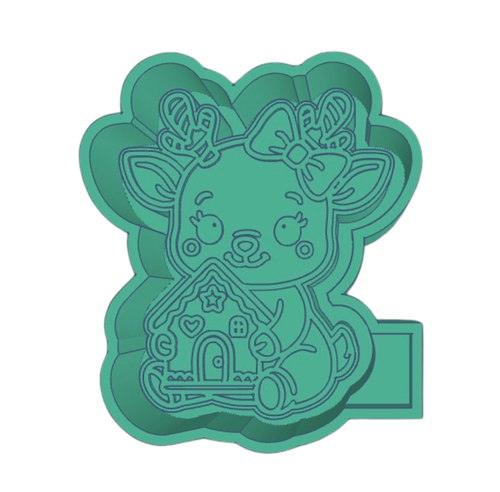 Reindeer With Gingerbread House Freshie STL